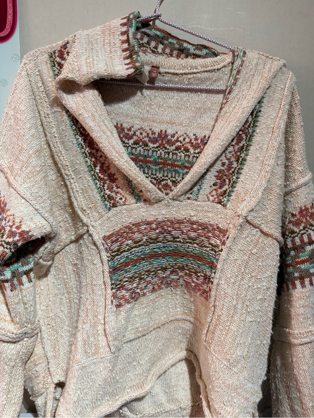 Women’s Pilcro by anthropology coastal pullover size XS in cream multi-colored - Picture 5 of 12